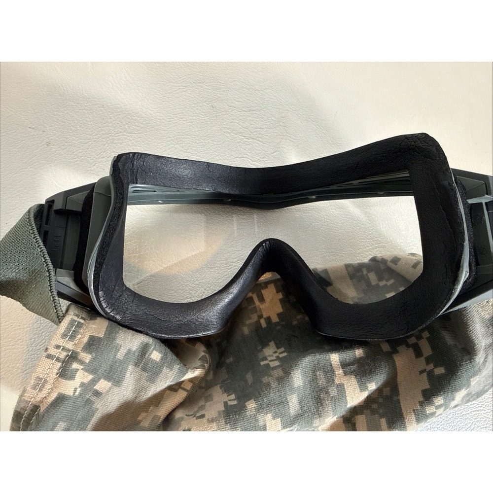 ESS Tactical Goggles Green Clear Lens W/ ACU Camo Cover Military Eye Pro - Picture 3 of 4